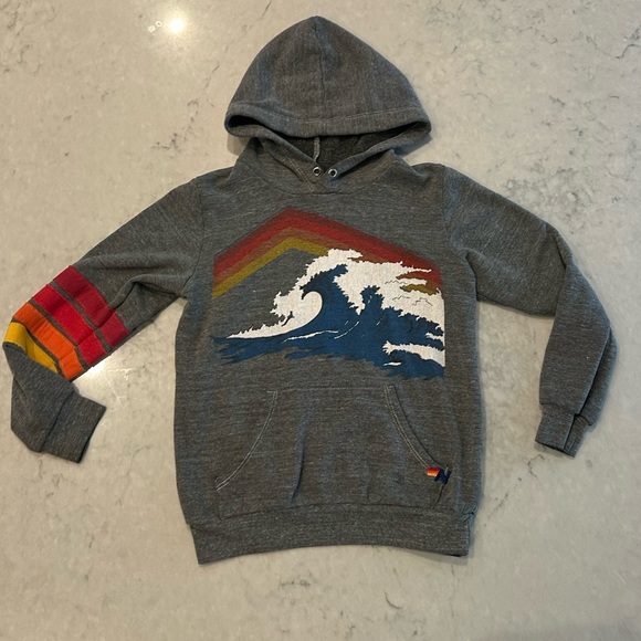 Aviator Nation Gray Hoodie Sweatshirt Sweater Wave Surf 8 - Picture 1 of 5